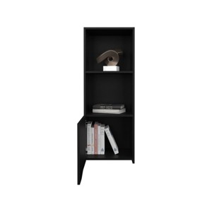 GlasFlength Decorative Storage Cabinets Accent Storage Cabinet Pima Wall Cabinet Wall Storage Shelf With 1 Door for Room, Black, 13.4"*16.1"*43.3" - 1 of 4