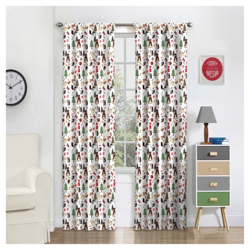 Forest Friends Thermaback Blackout, Cute Blackout Curtains For Nursery