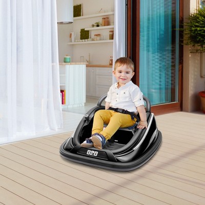 Black 12V Kids Electric Bumper Car with LED Lights