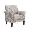 Handy Living Janet Traditional Rolled Arm Accent Chair with Pewter Nailheads Floral Pattern Pink - 3 of 4