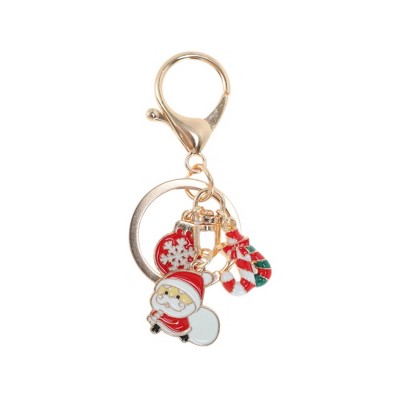 Unique Bargains Christmas Keychain Double Ring Lobster Clasp Zinc Alloy 3.15" 1 Pc