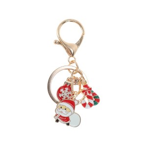 Unique Bargains Christmas Keychain Double Ring Lobster Clasp Zinc Alloy 3.15" 1 Pc - 1 of 4