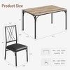 coucheta 5-Piece Dining Table Set, Kitchen Breakroom Table and Chairs, Metal and Wood Indoor Corner Dining Table Set for Dinette, Breakfast - 2 of 4