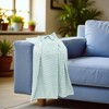 Unique Bargains Blanket Solid Color Stripe Flannel Polyester 28"x39" - 4 of 4