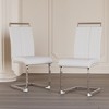 NicBex Set of 2 Dining Chair Upholstered Faux Leather Kitchen Side Chair with C-Shaped Tube Plating Metal Legs for Dining Room - 4 of 4