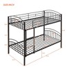 NicBex Twin Over Twin Bunk Bed with Fence and Ladder,Metal Loft Bed with Detachable Design for Bedroom,Convertible into 2 Beds,White/Black/Silver - 3 of 4