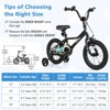 Costway 12"/14"/16"/18" Kids Training Bike with Removable Training Wheels Pneumatic Tires Navy/Black - 3 of 4