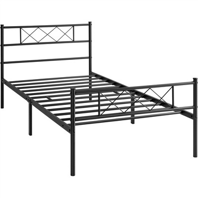 Yaheetech Basic Metal Bed Frame With Headboard And Footboard, Black ...