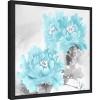 Amanti Art Flower Bloom in Aqua II by Jesse Stevens Canvas Wall Art Print Framed 16 x 16-in. - 3 of 4