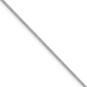 Black Bow Jewelry 1.1mm, 14k White Gold, Round Solid Snake Chain Necklace - 1 of 4