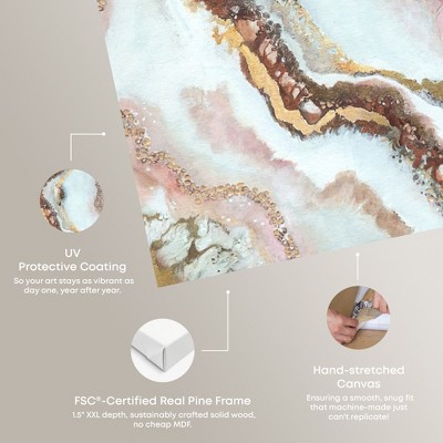 Blush and Gold Abstract Geode Canvas Wall Art, 20" x 24"