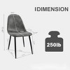 Set of 4 Modern Dining Chairs with Black Metal Legs and Spoon-Shaped Seats, Upholstered Chairs for Kitchen, Dining Room, Living Room-Tanpinhause - 3 of 4