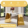 NicBex 63" Modern Dining Table for 6 Dining Room Table, Counter Height Table with Imitation Marble and Curved Base - 2 of 4