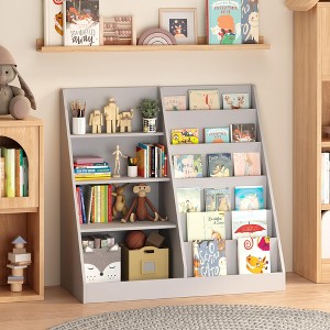 KTMBDW Kids Bookshelf and Toy Storage Organizer, 4 Tier Wooden Kids Book Shelf with Bookcase Display Stand for Kids Room, Playroom, Nursery - 1 of 4