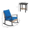 Aghana Digitals 3-Piece Outdoor Rocking Chair Set with Coffee Table, PE Rattan, Weatherproof - 3 of 4
