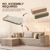XIZZI No Assembly Needed Modular Deep Seating Sectional Sofa, Pure Sponge Structure Plush Polyester, Standard/Upgraded w/ Ottoman in Beige/Black/Gray - 4 of 4