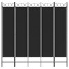 vidaXL Black 5-Panel Room Divider, Ideal for Dividing Large Spaces, Offering Privacy and Sunlight Control, Easy to Assemble - Size 78.7"x78.7" - 3 of 4