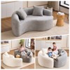 Dolonm S-Curved Chenille Sectional Sofa - Dual-Depth (21.3" & 26.8"), No Assembly, Compact for Small Spaces, Yin-Yang Design, Includes Pillows - 2 of 4