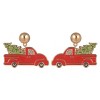 Hallmark Red Enamel Truck Earrings with Christmas Tree - 2 of 4