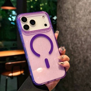 HTUTWOO Designed for iPhone 17 Pro Case, Glitter Bling Sparkle Phone Case, Transparent Shockproof Magnetic Protective Cover - 1 of 4