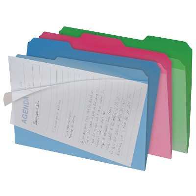 Find It Letter Clear View Interior File Folder Assorted 6/Pack FT07378