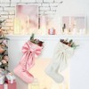 2 Pack Bow Stockings 18 Inches Pink White Velvet Coquette Luxury Xmas Hanging Socks Decoration Tree Fireplace Mantel - 4 of 4