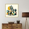 Amanti Art Succulents in Cubist Vases by David Galan Wood Framed Wall Art Print - 4 of 4