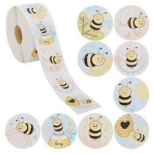 1000 Pieces Bumble Bee Stickers for Kids, Classroom Reward, DIY Crafts, Round, 9 Designs (1.5 In) - 1 of 4
