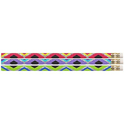 Musgrave Pencil Company Geometric Glitz Motivational Pencil, Pack of 12/10 Packs