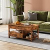 39" Lift Top Coffee Table with Hidden Compartment, Storage Drawers and Storage Shelf - 2 of 4