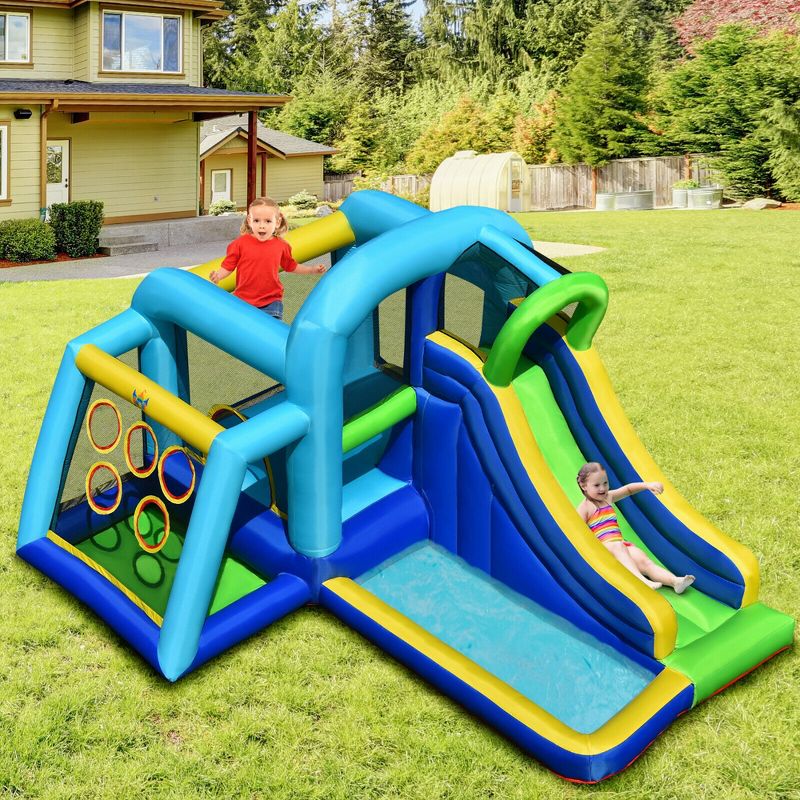 Costway Inflatable Bouncer Climbing Bounce House Kids Slide Park Ball Pit Without Blower, 3 of 11