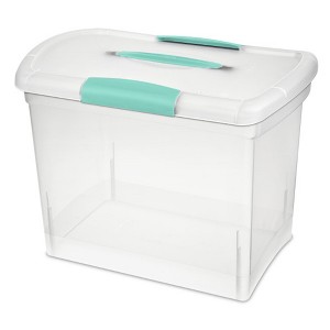 Sterilite Nesting ShowOffs Clear File Box w/ Latches - 1 of 4