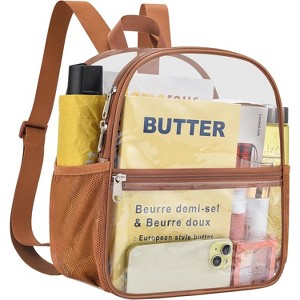 Hachikiko Small Transparent Mini Backpack for Concert, Beach, Work, Travel & Sporting Events with Padded Straps - 1 of 4