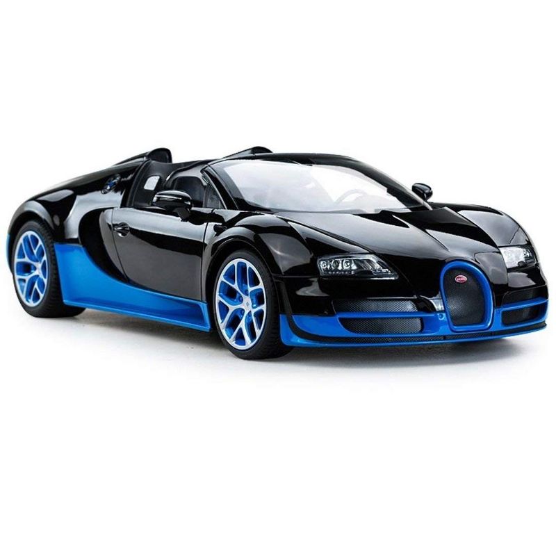 Link Ready! Set! Go! 1:14 RC Bugatti Veyron Grand Sport Vitesse Car-  Black/Blue, 1 of 5