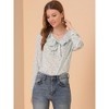 Allegra K Women's Ruffle Tie Neck Elegant Chiffon Floral Blouse - 2 of 4
