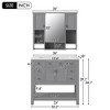 Akoasm Bathroom Storage Cabinet +Mirror Vanity With Top Sink With Towels Bar, Drawers & Soft Doors-Gray - 2 of 4