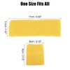 Unique Bargains Stretchy Cotton Blend Sweat Absorbing Sport Headband Wristband Yellow 3 pcs - 4 of 4