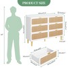 Large 6 Drawer Rattan Dresser – Handwoven Boho Style, Deep Wood Storage, Wide Top for Bedroom, Hallway, Living Room - 3 of 4