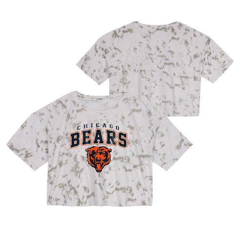 NFL Chicago Bears Junior Short Sleeve Tie-Dye Fashion Crop T-Shirt - L