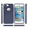 Reiko Apple iPhone 8 Plus TPU Leather Feel Case Leather Fit Flexible Slim Premium Case in Blue - 3 of 4