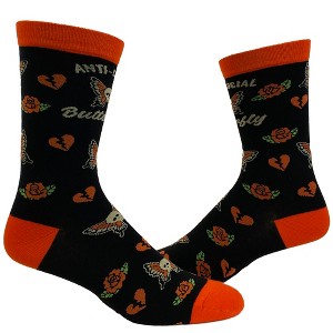 Crazy Dog T-Shirts Women's Anti Social Butterfly Socks Funny Introvert Sarcastic Graphic Novelty Footwear - 1 of 4