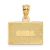 Black Bow Jewelry 14k Yellow Gold Enameled Cuba Flag Pendant - 3 of 4