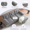 82.6'' Mid-Century Modern Velvet L-Shaped Sectional Sofa with Tufted Back and Chaise,3 Seat Couch for Living Room-Baofuwish - 3 of 4