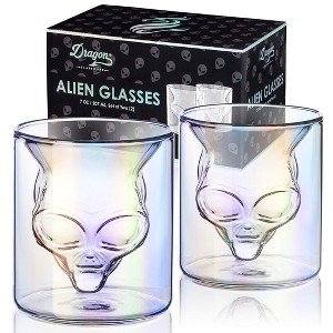 Dragon Glassware 7 oz Area 51 Alien Glasses Aura Set of 2 - 1 of 4