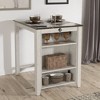 Inspire Q O'Brien Wood Counter Height Dining Table with Charging Station White: Rubberwood, 4-Seat, Non-Extension - 2 of 4