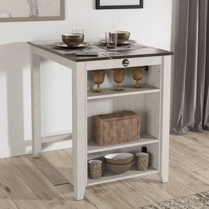O'Brien Wood Counter Height Dining Table with Charging Station - Inspire Q, 3 of 7
