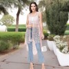 Anna-Kaci Swim Women's Boho Crochet Long Vest Top Sleeveless Lace Cardigan Duster Swimwear Cover Ups - 4 of 4