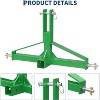 Tractor Quick Hook, First-class Heavy-duty Three-point Hook Adapter, Equipped with 2-inch Receiver and Drag Rod, Load Capacity 10,000 Pounds, Green - 2 of 4
