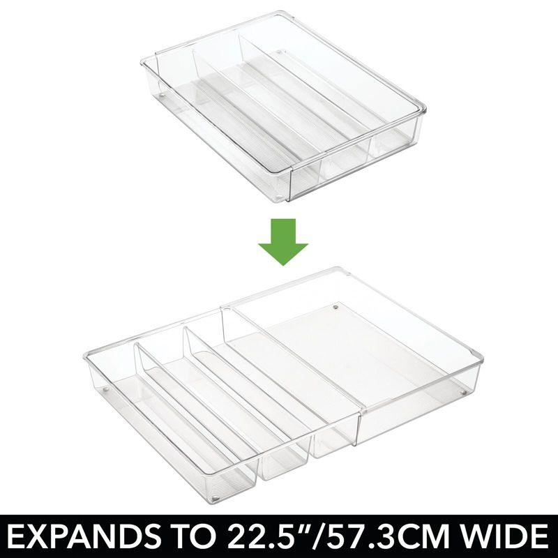 mDesign Plastic Adjustable/Expandable Drawer Storage Organizer, 4 of 10