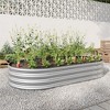 Raised Garden Bed Outdoor, Oval Large Metal Raised Planter Bed for for Plants, Vegetables, and Flowers - 3 of 4